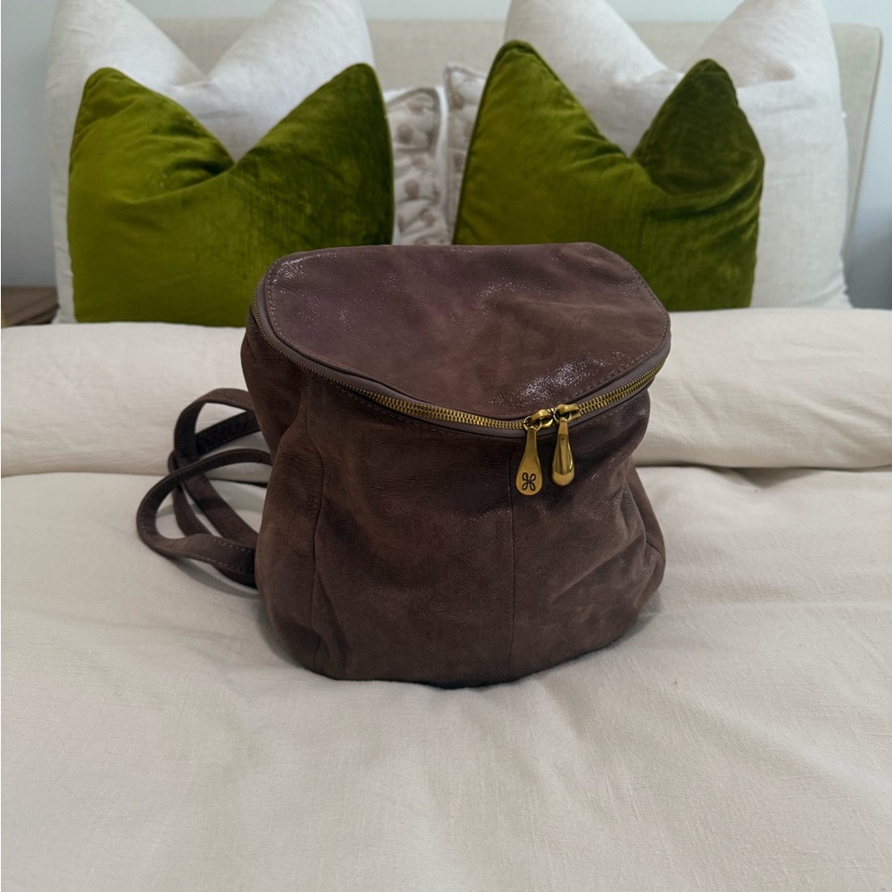 RARE Hobo River Backpack Brown Suede (discontinued color)